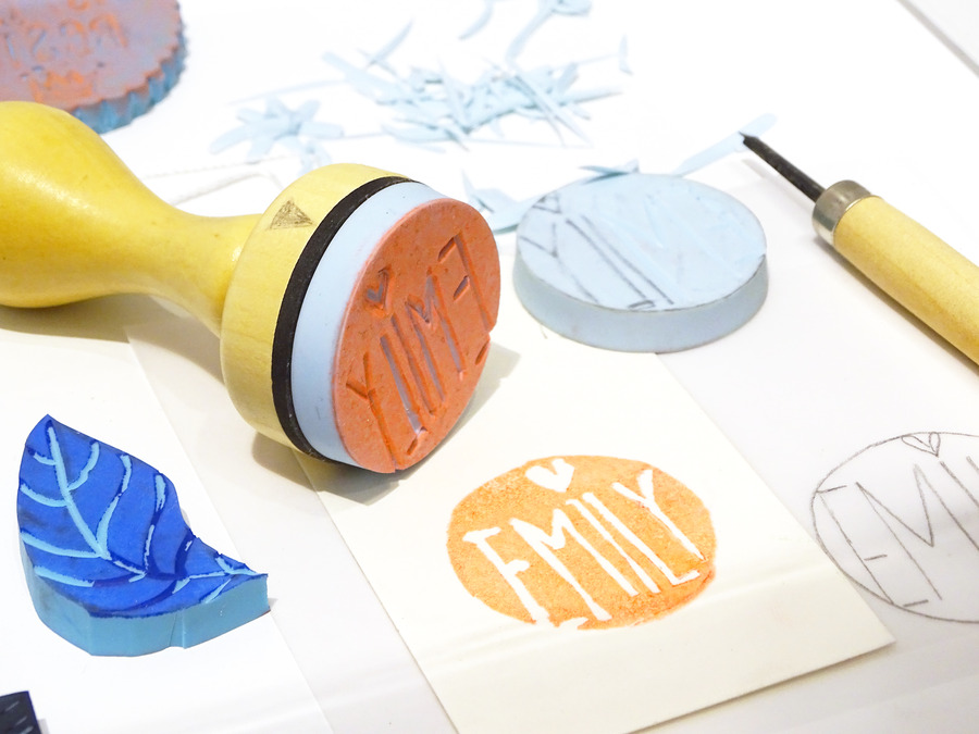 Druktechniek Linosnede en graveren in gom