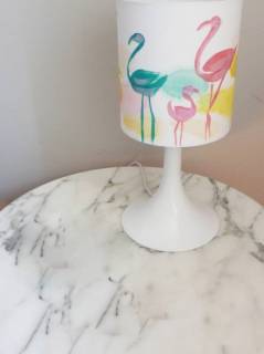 Pink Flamingo Lamepkap met Setacolor van Pébéo