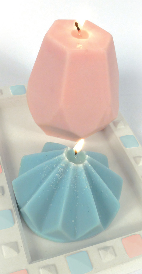 'Stenen' kaarsen met latex mallen