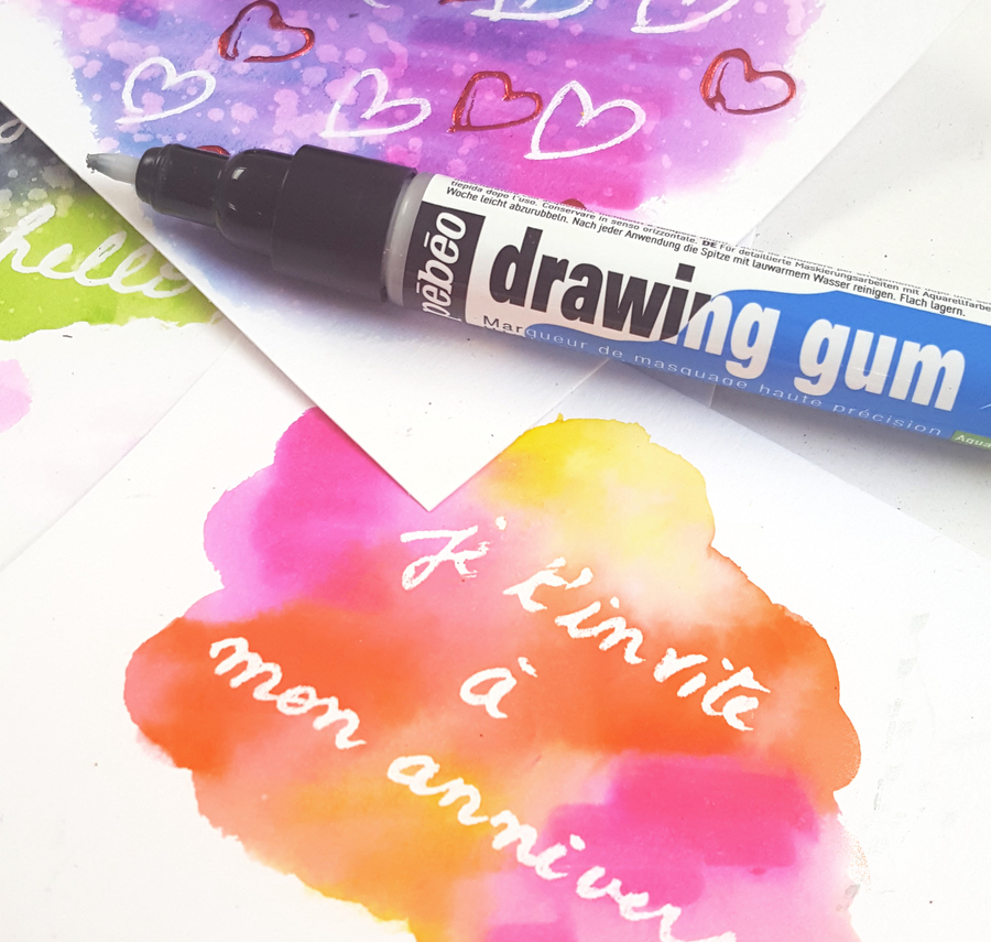 Drawing Gum Marker de Pébéo - Ecrire en épargne
