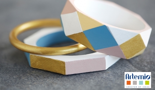 Bijoux géométriques en bois - Collection Lucy de Artemio