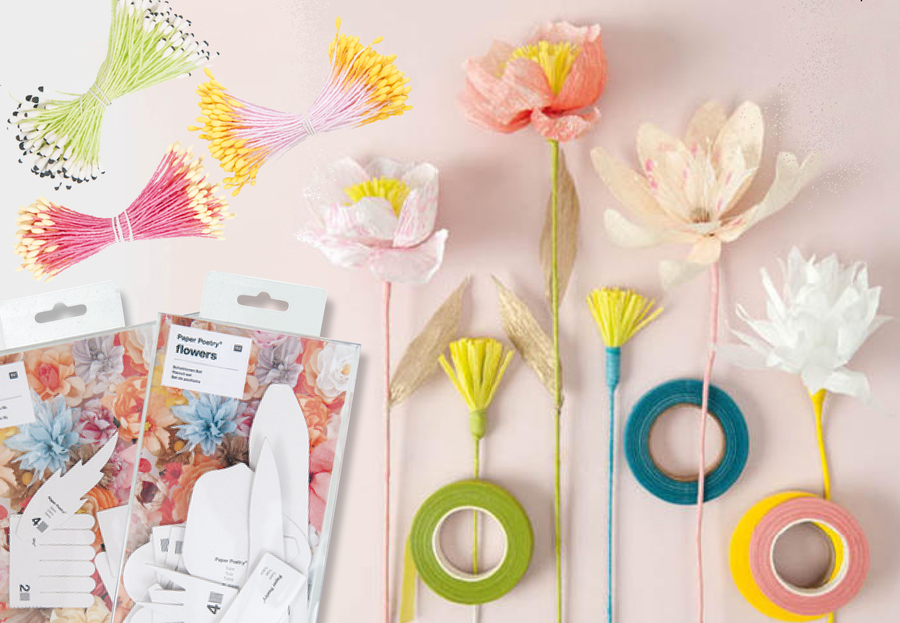 Fleurs en Papier Crépon : accessoires et gabarits
