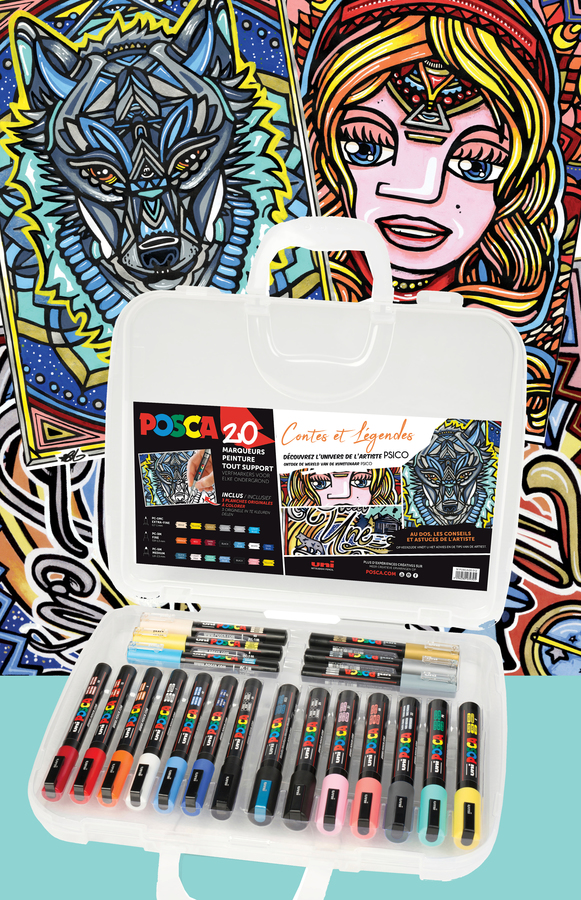 Mallette 20 feutres POSCA Contes et Légendes