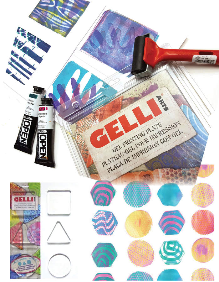 Impressions monotype avec les Gelli Plates et la peinture Golden Open