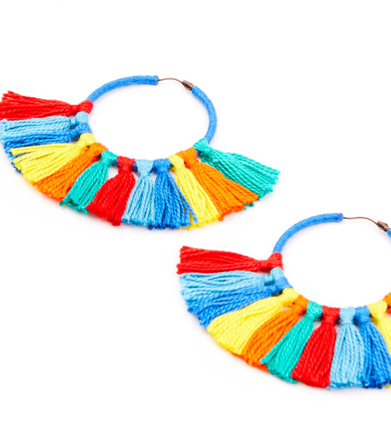 Boucles d'oreilles en coton perlé DMC
