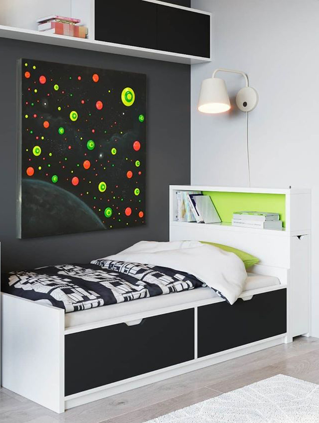 Galaxy kamer met de Blob Paint van Viva Decor