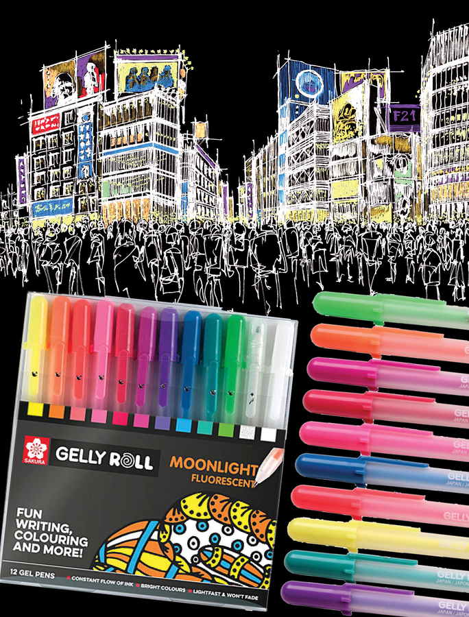 Tekenen met Sakura Gelly Roll Moonlight gelpennen